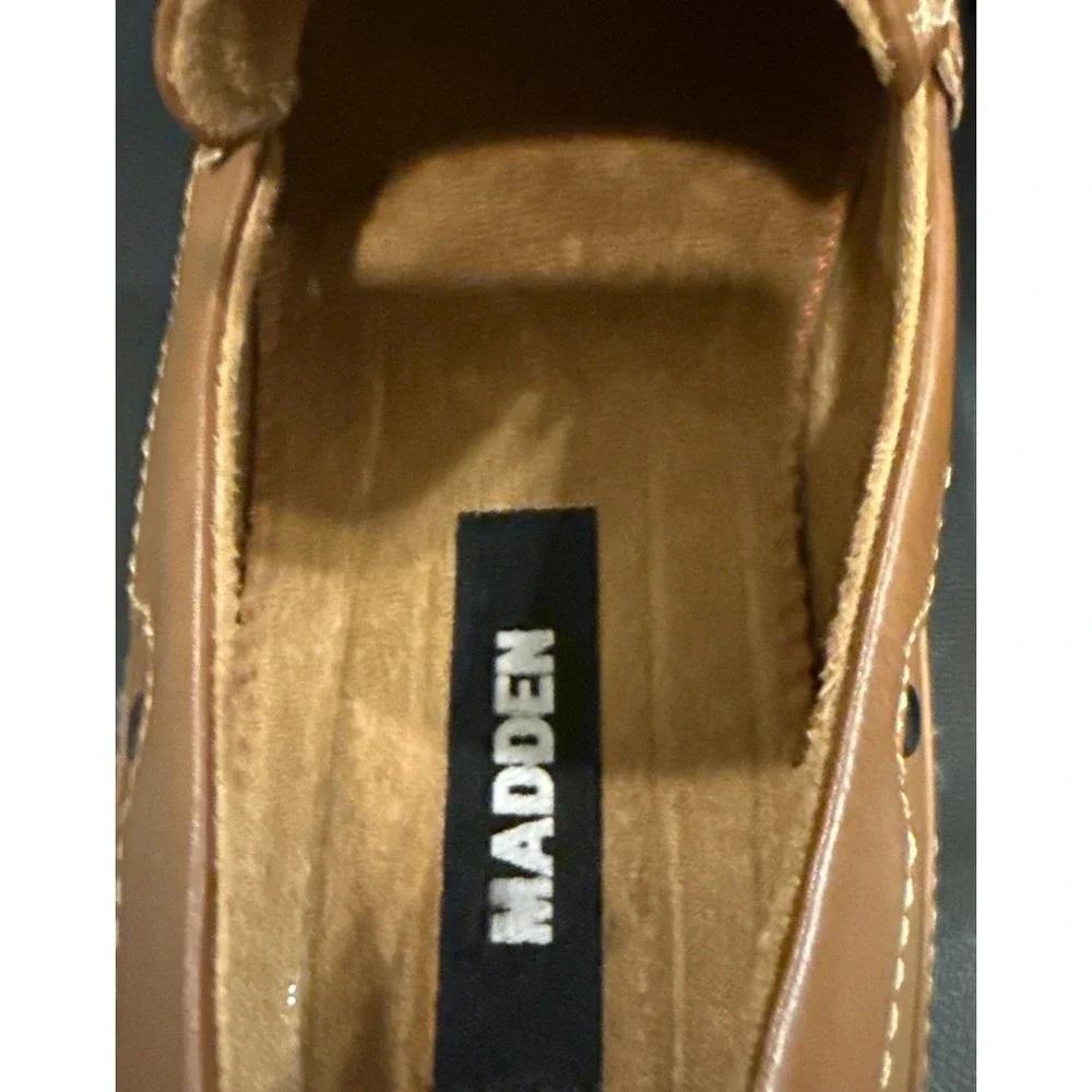 Madden Mens‎ 10.5 M Brown Leather Driving Loafers Preppy Going Out Office Career